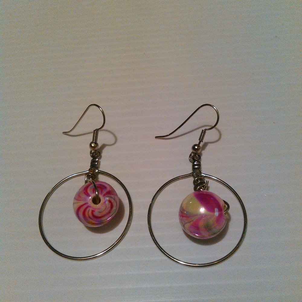 Women's Handmade Pink Swirly in a Hoop